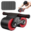 1pc Rebound Abdominal Roller Wheel For Abdominal Exercise Fitness With Knee Mat; Home Fitness Equipment For Abs Workout - Blue