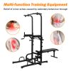 Power Tower Dip Station with Bench Pull Up Bar Stand Adjustable Height Heavy Duty Multi-Function Fitness Training Equipment for Home Office Gym - as P