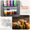 4Pack Strong Magnetic Spice Rack Organizer Fridge Storage Shelf for Jars Seasoning Tins Utensils Space Saver Holder for Refrigerator Microwave - black