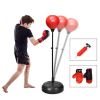 Both Adults And Kids Hand-Eye Coordination Ability Adjustable Height Boxing Punching Bag Stand Set - Red - Exercise & Fitness