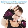 Breathable Fitness Gloves Gym Weightlifting Yoga Bodybuilding Training Sports Thin Non-slip Half Finger Cycling Gloves Equipment - Light pink S - Chin