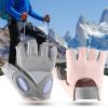 1 Pair Training Gloves Non-slip Fingerless Palm Protector Unisex Sweat-wicking Ridding Gloves for Outdoor Sports - Grey - L