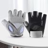 1 Pair Training Gloves Non-slip Fingerless Palm Protector Unisex Sweat-wicking Ridding Gloves for Outdoor Sports - Grey - S