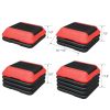 Height-Adjustable Step Aerobics Platform Fitness Equipment Stepper Trainer Exercise Step Platform with 4 Riser Red - as Pic