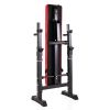 Adjustable Folding Multifunctional Workout Station Adjustable Workout Bench with Squat Rack - balck red - as Pic