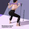 1pc Multifunctional Resistance Band Bar Pilates Bar; Home Fitness Workout Accessories - Purple