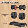 Adjustable Dumbbell Set, 10 in 1 Free Dumbbell for Men and Women, Black Dumbbell for Home Gym, Full Body Workout Fitness, Fast Adjust by Turning Handl