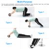 Ab Roller Wheel Fitness Exercise Wheel Roller w/ Knee Pad for Abs Workout Core Strength Exercise Home Gym - Black