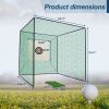 10X10X10FT Golf Practice Net Cage w/ Metal Frame Hitting Net Kit Indoor Outdoor - as Pic