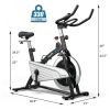 Indoor Gym 30 lbs Magnetic-Resistance Flywheel Fixed Training Bicycle - Black & Silver - Professional Exercise Bikes