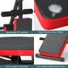 Multi-Position Adjustable Strength Training Bench for Home Gym - Red - Exercise & Fitness