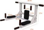 Wall Mounted Pull Up Bar Multi-Grip Dip Bar Multifunctional Power Tower Exercise Equipment Home Gym - KM3576