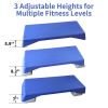 Aerobics Step Platform Height-Adjustable Fitness Equipment Stepper Trainer Exercise Step Platform Sliding Lifting Pad Blue - as Pic