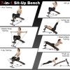 Adjustable Metal Workout Bench Multifunctional Sit up Bench  - Black & Red - Exercise & Fitness