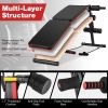 Adjustable Metal Workout Bench Multifunctional Sit up Bench  - Black & Red - Exercise & Fitness