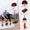 Portable Outdoor Adjustable Basketball Hoop System Stand  - Red & Black - Exercise & Fitness