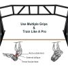 47" Pull Up Bar Wall Mounted Multi-Grip w/Hangers for Punching Strength Training - as pic