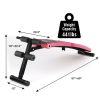 Gym Room Adjustable Height Exercise Bench Abdominal Twister Trainer - Red - Exercise & Fitness