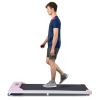 2 in 1 Under Desk Electric Treadmill 2.5HP, Remote Control, Display, Walking Jogging Running Machine Fitness Equipment for Home Gym Office - as Pic