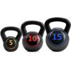 5 10 15 lbs Weight Kettlebell Home Fitness 3 Pieces Set Kettle Bell - Black - Exercise & Fitness