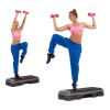 43" Adjustable Training Step Board Aerobic Stepper Workout Step with 4 Risers Fitness & Exercise Platform Trainer Stepper Home Gym Equipment - gray