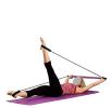 Yoga Exercise Portable Pilates Bar with Foot Loops for Total Body Workout - purple