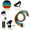 11Pcs Resistance Bands Set Fitness Workout Tubes Exercise Tube Bands Up to 100lbs - Multi-Color