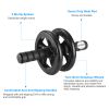 Ab Roller Wheel Fitness Exercise Wheel Roller w/ Knee Pad for Abs Workout Core Strength Exercise Home Gym - Black