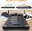 Under Desk Walking Pad Treadmill Foldable with Handlebar Remote Controll, 300 LB Capacity - as pic