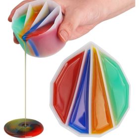 Split Cup For Paint Pouring Reusable Fluid Art Split Cup Silicone Split Pouring Cup With Dividers For Acrylic Paint (Style: 4 Grids)