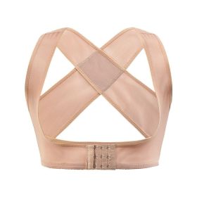 Invisible Body Shaper Corset Women Chest Posture Corrector Belt Back Shoulder Support Brace Posture Correction for Health Care (Color: Beige, size: S)