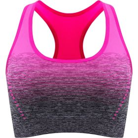 1pc/2pcs/3pcsMedium Support Two Tone Racer Back Sports Bra, Fitness Workout Running Yoga Bra (Color: Rose Red, size: XL(12))