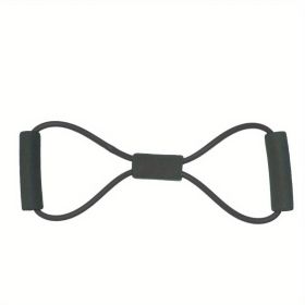 8-shaped Yoga Elastic Tension Band For Men Women Home Gym Pilates Fitness, Arm Back Shoulder Training Resistance Band, Yoga Stretch Belt (Color: Black)