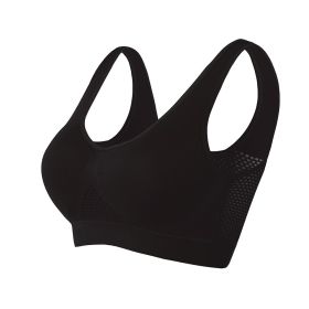 Women Yoga Underwear Padded Crop Tops Underwear Gym Top Yoga Sport Bra Breathable Fitness Running Vest Yoga Bras Sports Type (Color: Black, size: 2XL)