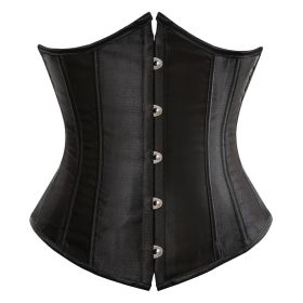 SEXY Gothic Underbust Corset and Waist cincher Bustiers Top Workout Shape Body Belt Plus size Lingerie S-6XL (Color: Black, size: XXXL)