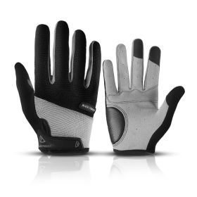 Bicycle Full Finger Cycling Bike Gloves Absorbing Sweat for Men and Women Bicycle Riding Outdoor Sports Protector (Color: Black 1, size: M)