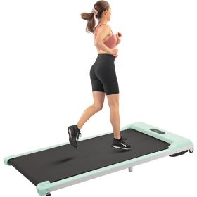 2 in 1 Under Desk Electric Treadmill 2.5HP; with Bluetooth APP and speaker; Remote Control; Display; Walking Jogging Running Machine Fitness Equipment (Color: Green)