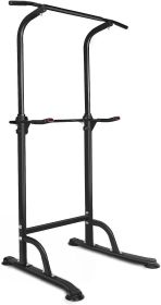 Sport Power Tower Workout Dip Station Pull Up Bar, Height Adjustable Multi-Function Dip Stand for Home Gym Strength Training Fitness Equipment (Color: as Pic)