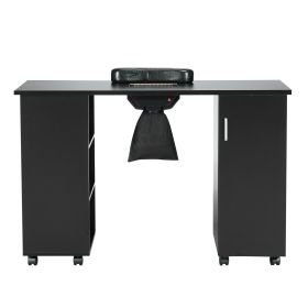 VEVOR Manicure Table, Nail Table Station with Electric Dust Collector, Moveable Nail Tech Desk with 8 Wheels (4 Lockable), 3 Dust Bag & Wrist Rest (Default: Default)