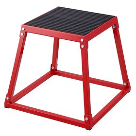 VEVOR Plyometric Jump Box, 18 Inch Plyo Box, Steel Plyometric Platform and Jumping Agility Box (Color: Red, size: 18 inch)